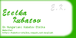 etelka kubatov business card